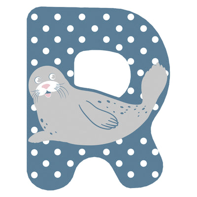 Petit pied animaux en bois enfant lettre r