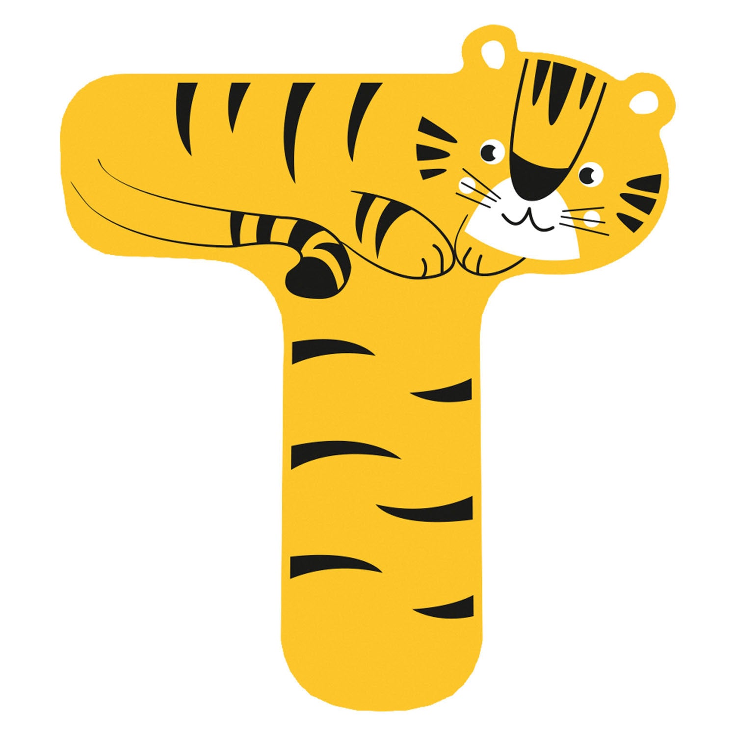 Petit pied animaux en bois enfant lettre t