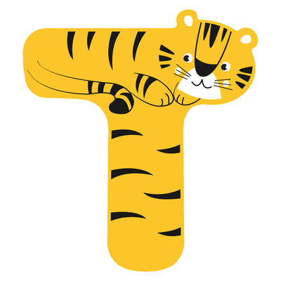 Petit pied animaux en bois enfant lettre t