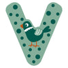 Petit pied animaux en bois enfant lettre V