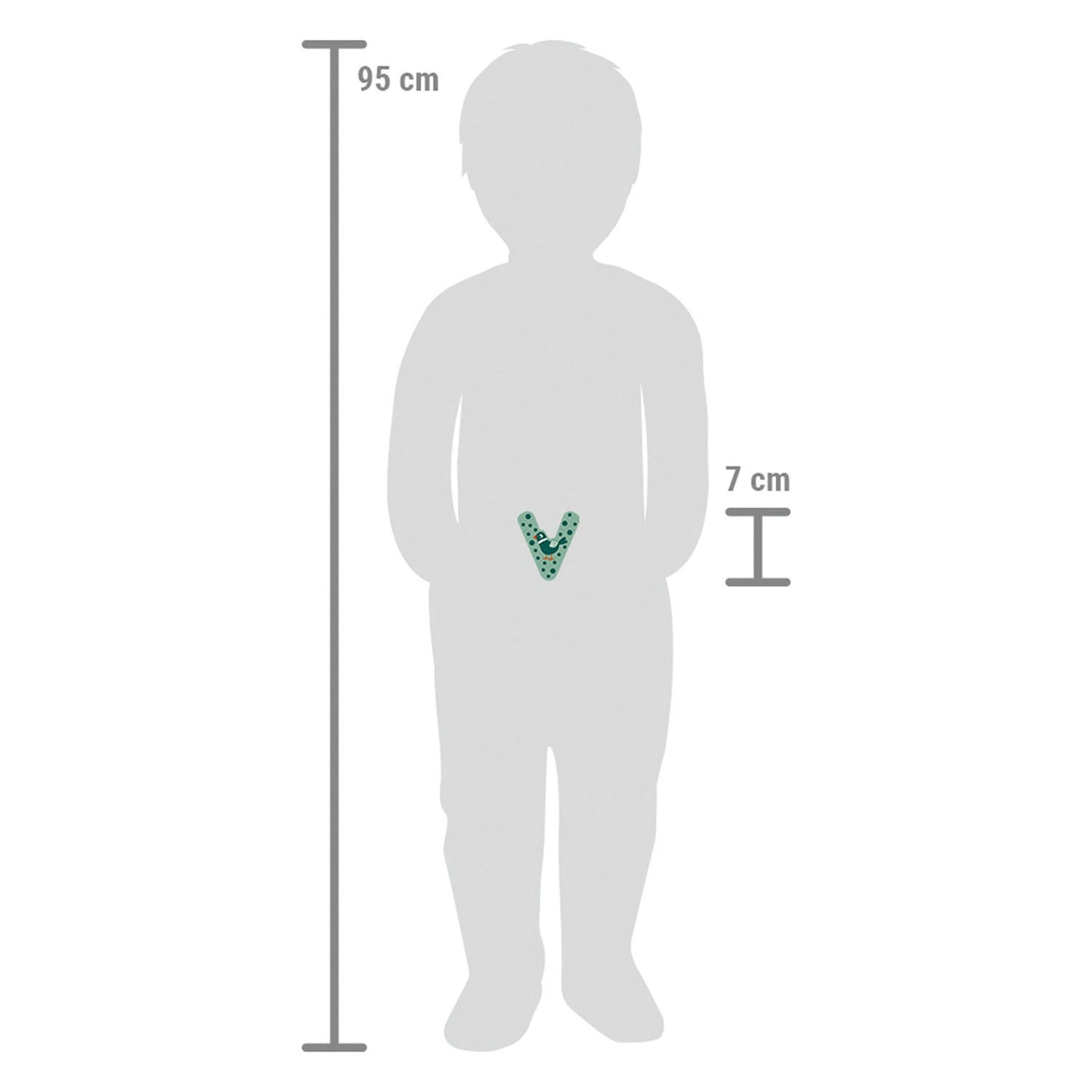 Petit pied animaux en bois enfant lettre V