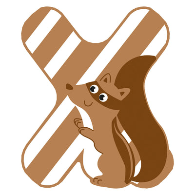 Petit pied animaux en bois enfant lettre x