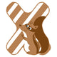 Petit pied animaux en bois enfant lettre x