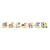 Petit pied - train d'anniversaire en bois avec animaux