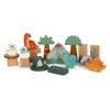 Blocs de construction en bois de petit pied Dino, 50dlg.