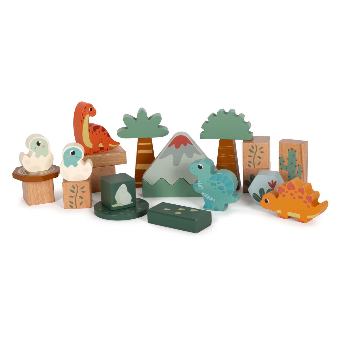 Blocs de construction en bois de petit pied Dino, 50dlg.