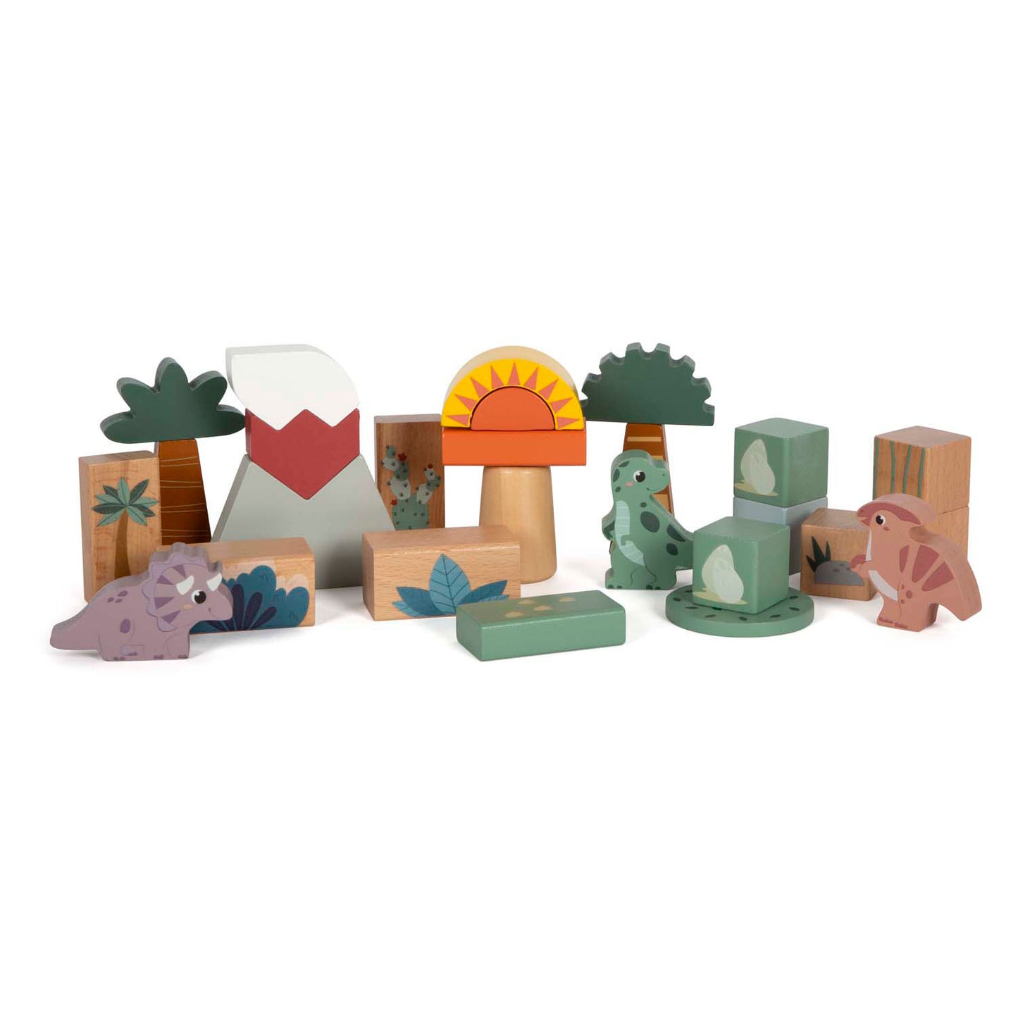 Blocs de construction en bois de petit pied Dino, 50dlg.