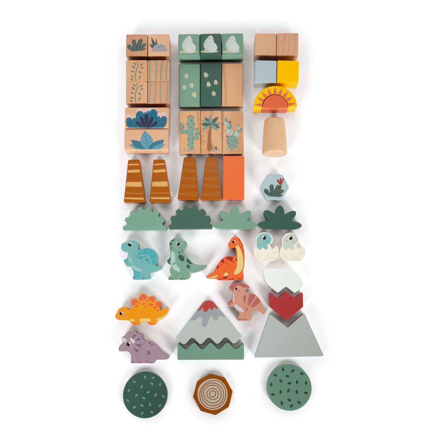 Blocs de construction en bois de petit pied Dino, 50dlg.