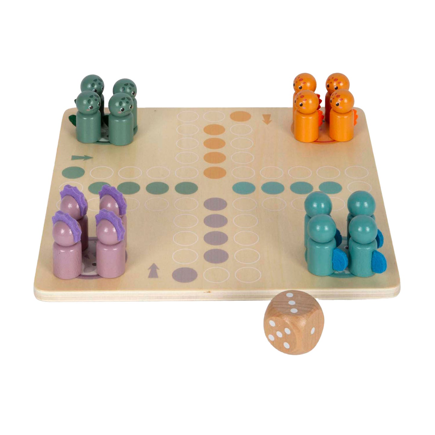 Petit pied en bois ludo jeu dino