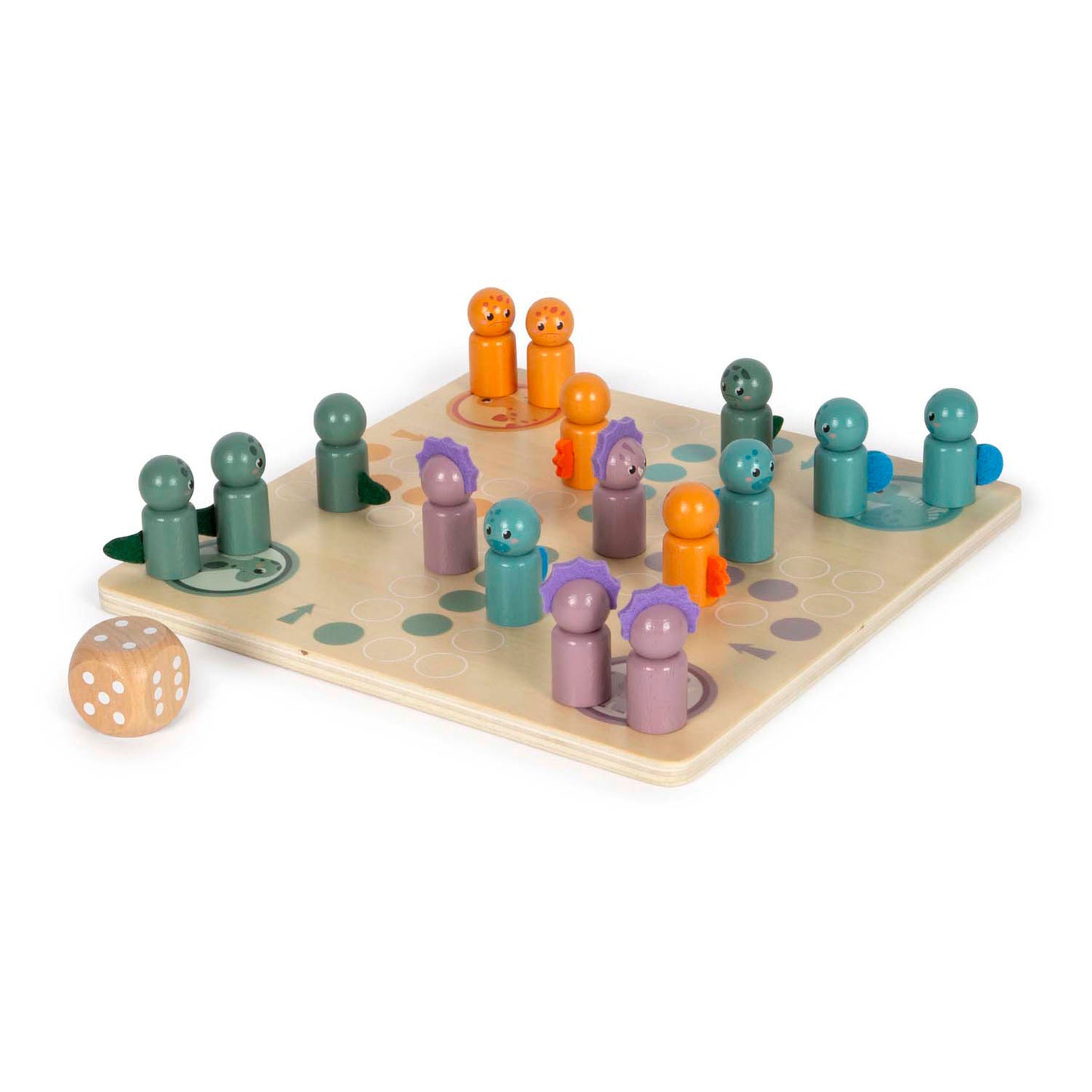 Petit pied en bois ludo jeu dino