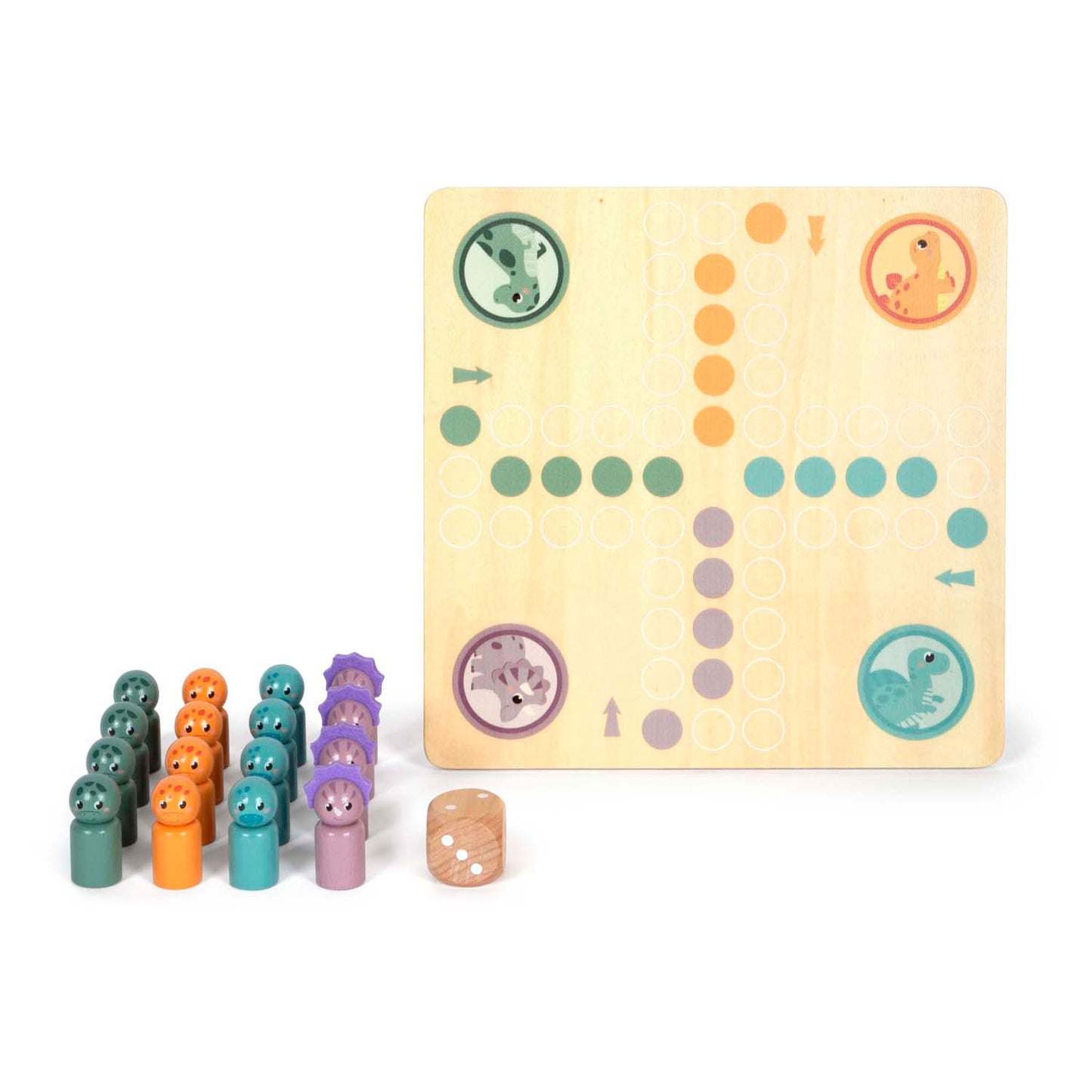 Petit pied en bois ludo jeu dino