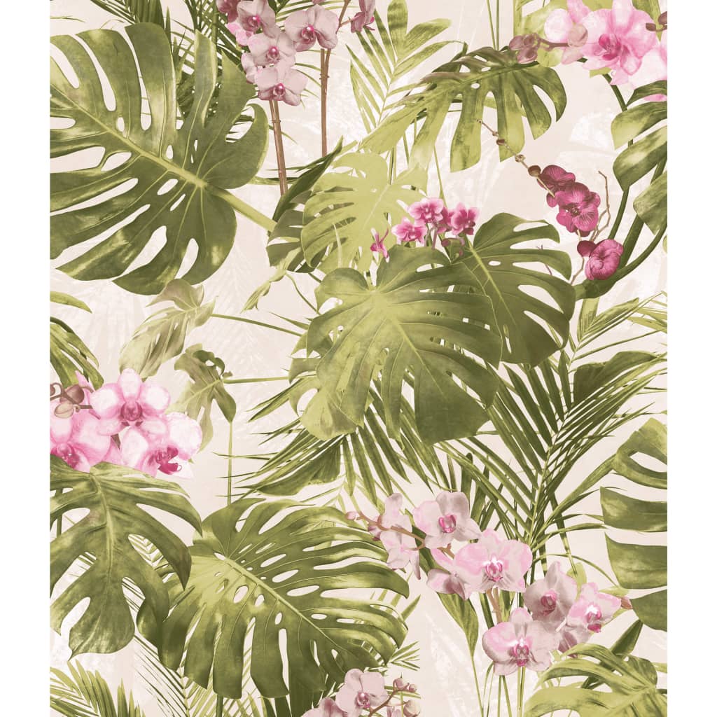 Covergs néerlandais Coverchs néerlandais papier peint paradiso vert et rose