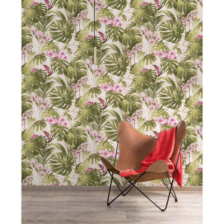 Covergs néerlandais Coverchs néerlandais papier peint paradiso vert et rose