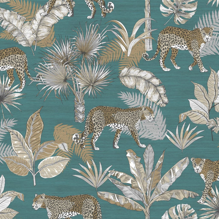 Néerlandais surclans néerlandais Covergs Wallpaper Léopard Blauw et Beige