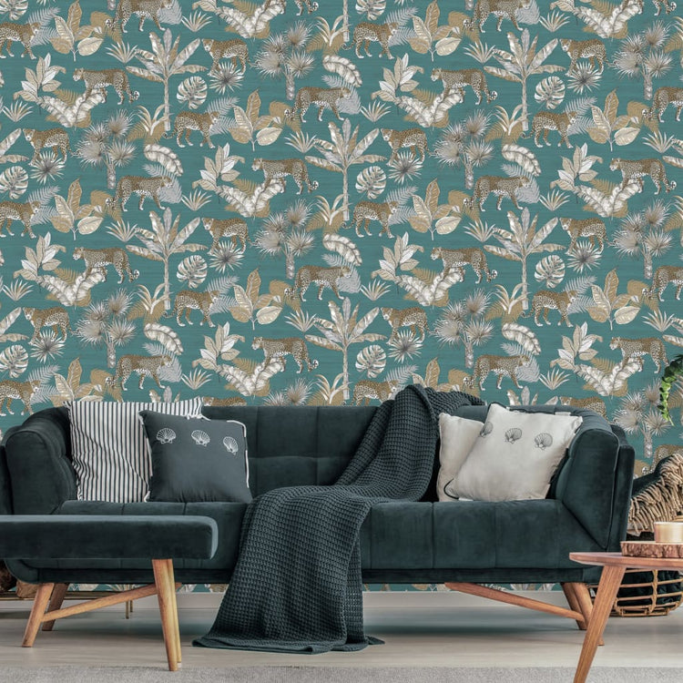 Néerlandais surclans néerlandais Covergs Wallpaper Léopard Blauw et Beige