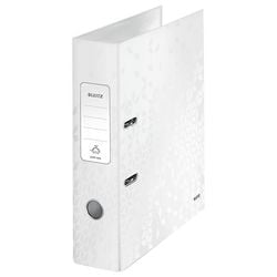 Ordner leitz 10050001 carton 80g m2 a4 largeur 8cm blanc perle trou de préhension étiquette au dos