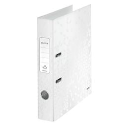 Ordner leitz wow 180° carton 80g m2 a4 5cm blanc perle grip trou étiquette au dos