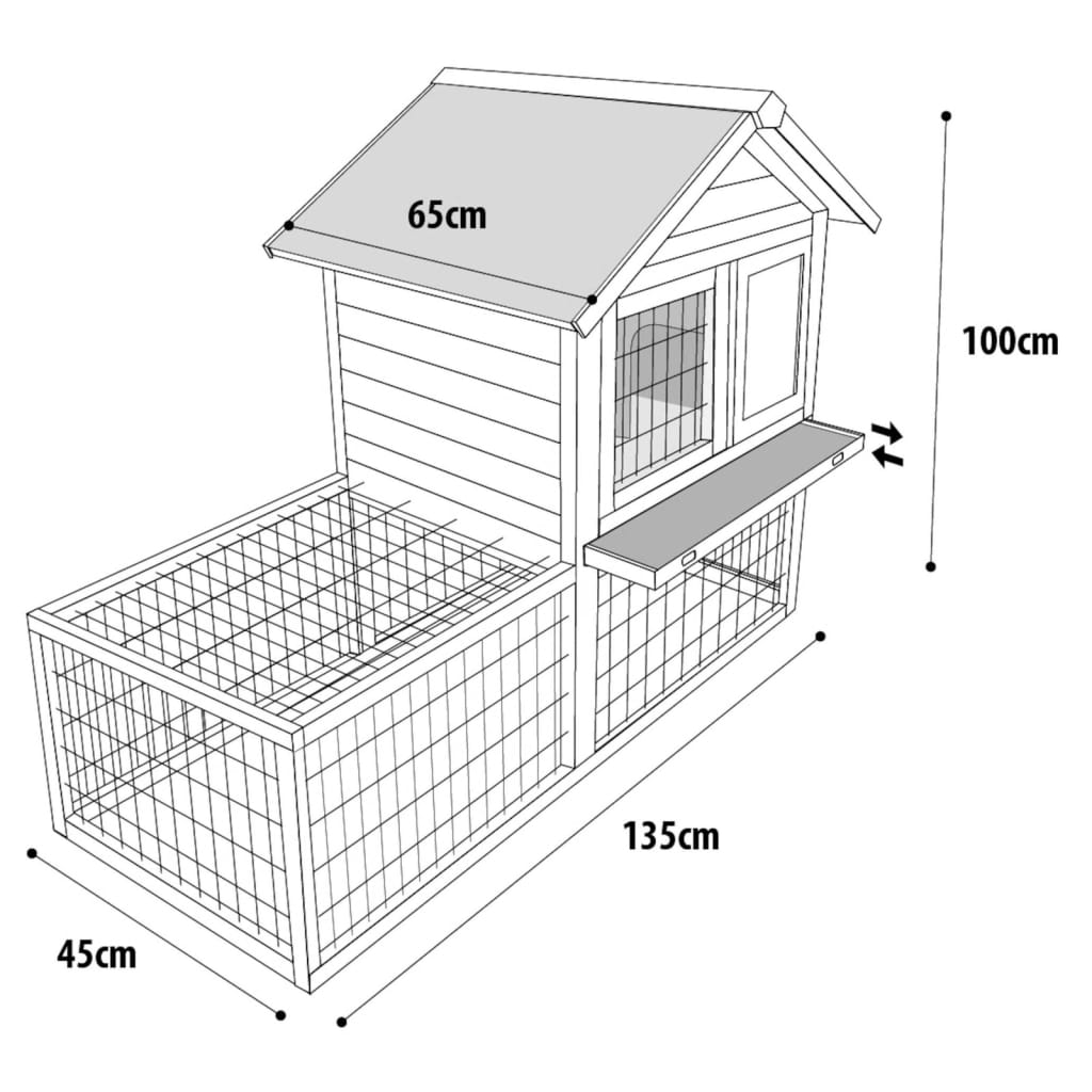Flamingo Flamingo Rabbit Hutch salsa 135x65x100 cm brun