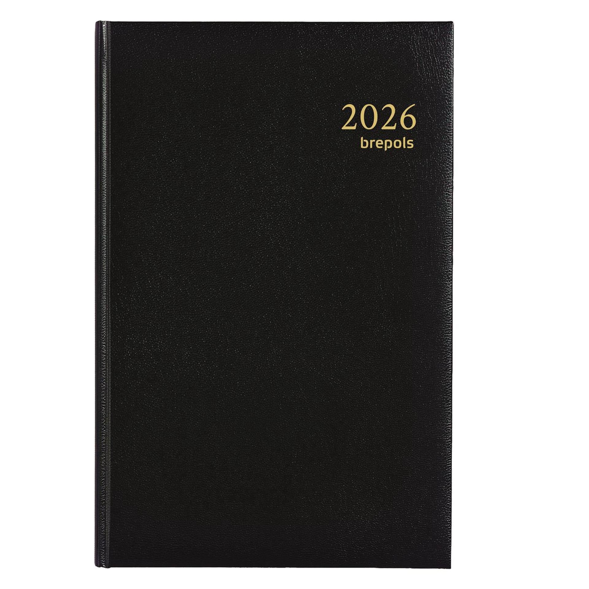 Agenda Brepols Saturne semaine 2026 Lima noir