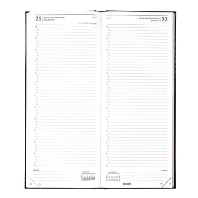 Calendrier Brepol Saturne 1 jour 2026 long noir