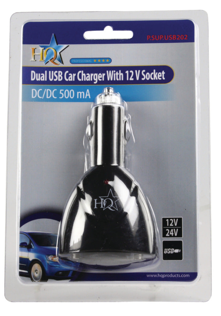 HQ HQ P. souper. USB202 Double USB Car Charger avec une connexion 12 V