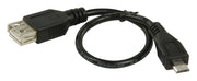 VALUELLINE VALUELINE VLCP60570B02 USB 2.0 USB Micro B Male USB A Cable adaptateur femelle 0,20 m noir - afbeelding 1
