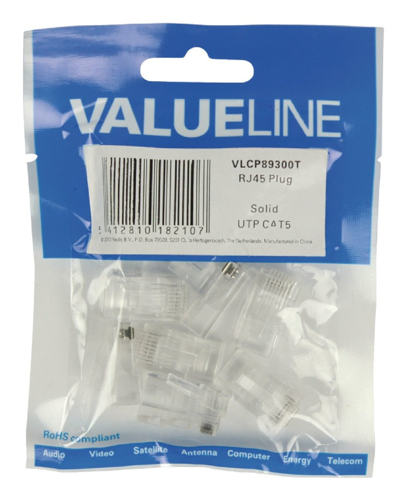 VALUELLINE VALULINE VLCP89300T RJ45 Connecteurs pour câbles Solid UTP Cat 5
