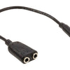 VALUELLINE VALULINE VLAP22100B02 JACK STÉRÉO Câble de distribution audio 3,5 mm mâle 2x 3,5 mm Femelle 0,20 m noir
