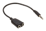 VALUELLINE VALULINE VLAP22100B02 JACK STÉRÉO Câble de distribution audio 3,5 mm mâle 2x 3,5 mm Femelle 0,20 m noir - afbeelding 2