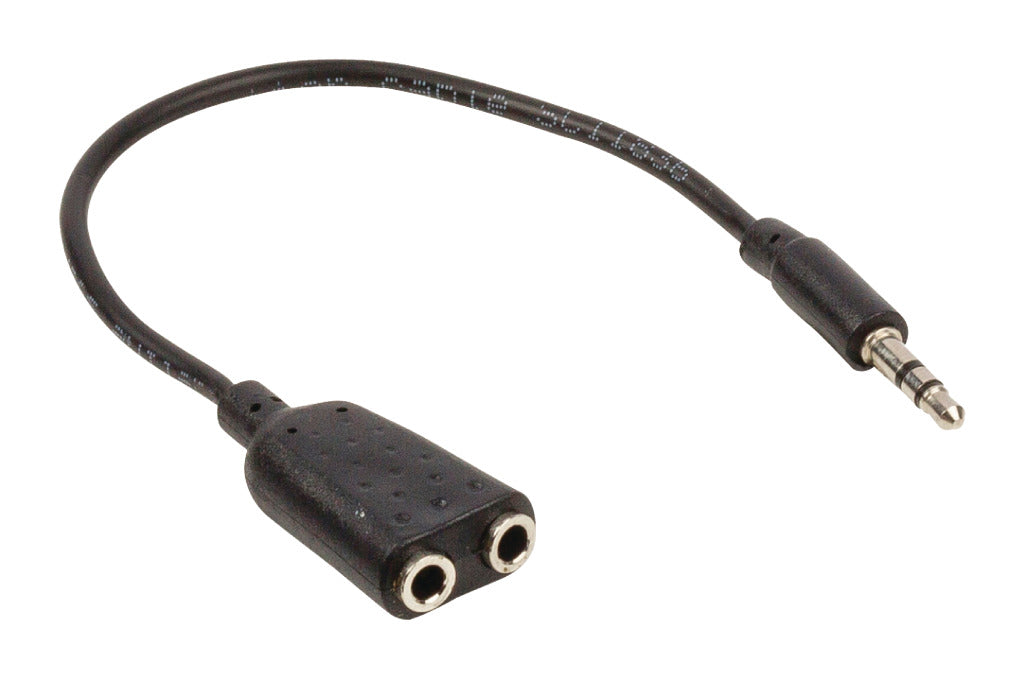 VALUELLINE VALULINE VLAP22100B02 JACK STÉRÉO Câble de distribution audio 3,5 mm mâle 2x 3,5 mm Femelle 0,20 m noir