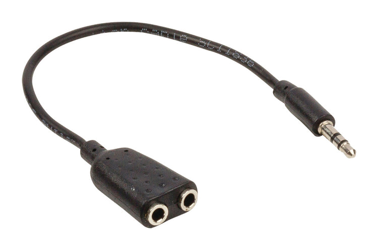 VALUELLINE VALULINE VLAP22100B02 JACK STÉRÉO Câble de distribution audio 3,5 mm mâle 2x 3,5 mm Femelle 0,20 m noir