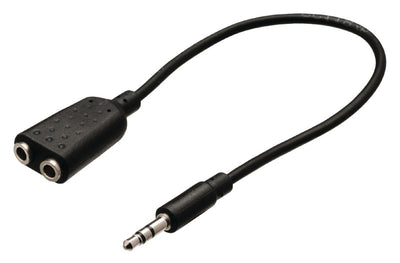 VALUELLINE VALUELINE VLAB22100B02 Jack Stéréo Câble de distribution audio 3,5 mm mâle 2x 3,5 mm Femelle 0,20 m noir