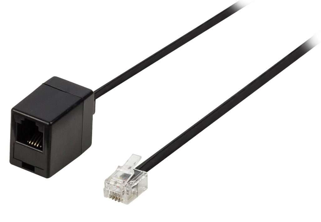 VALUELLINE VALUELLIN VLTP90205B100 Télécom Extension Câble RJ11 Male RJ11 Femme 10,0 m Black