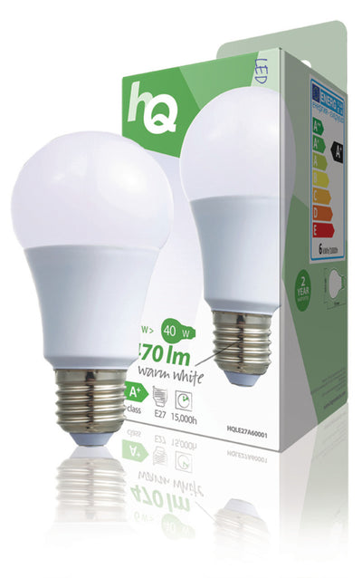 HQ HQ HQLE27A60001 LAMPE LED A60 E27 6,5 W 470 LM 2 700 K