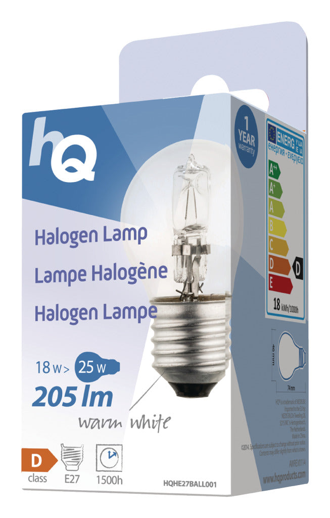 HQ HQHE27 BALL001 Lampe halogène Bogel E27 18 W 205 LM 2 800 K