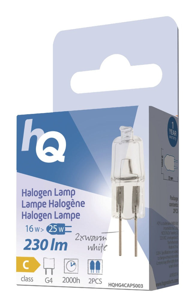 HQ HQ HQHG4 Caps003 Capsule de lampe halogène G4 16 W 230 LM 2 800 K