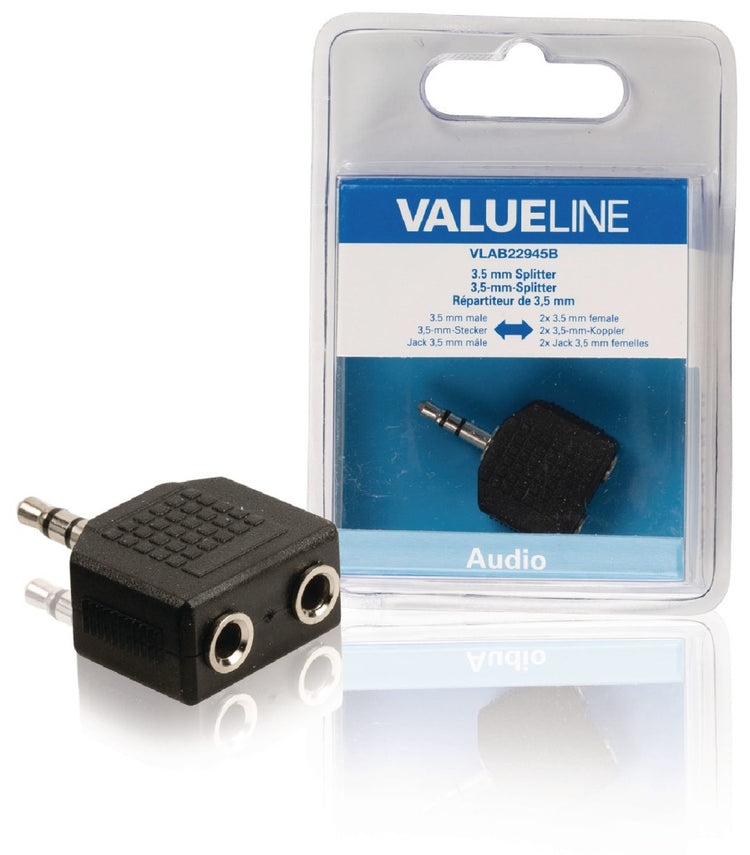 VALUELLINE VALUELINE VLAB22945B AUDIO SPLITTER 3,5 mm mâle 2x femelle noire