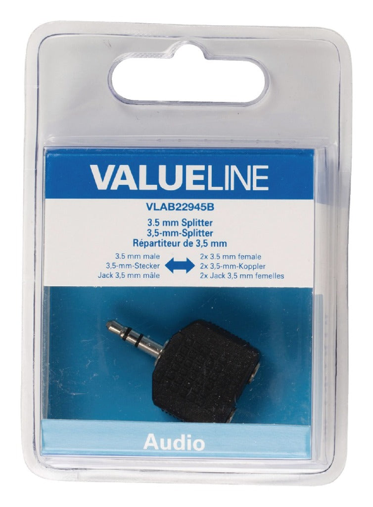VALUELLINE VALUELINE VLAB22945B AUDIO SPLITTER 3,5 mm mâle 2x femelle noire