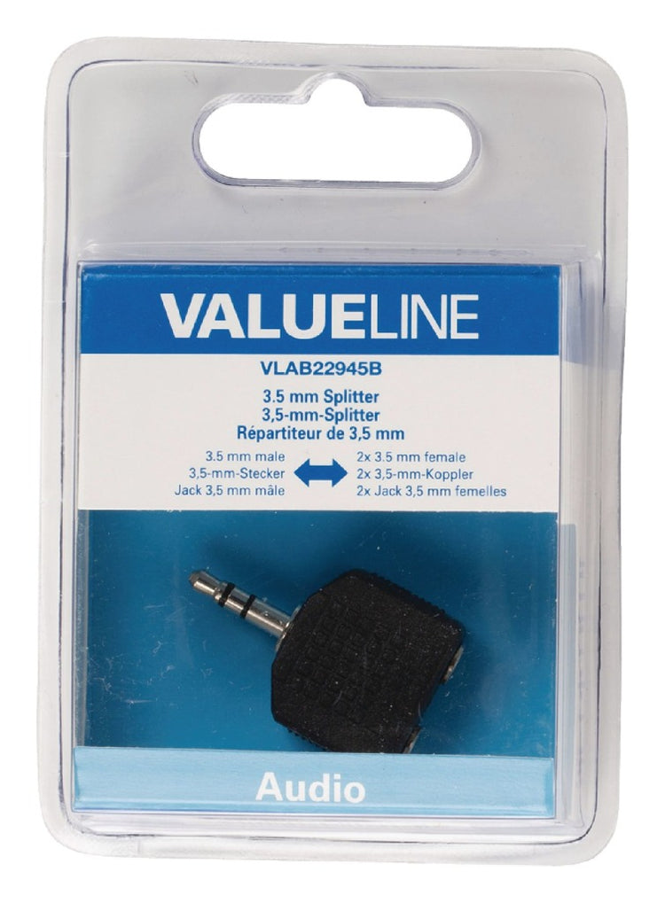 VALUELLINE VALUELINE VLAB22945B AUDIO SPLITTER 3,5 mm mâle 2x femelle noire