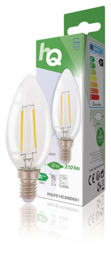 Hq hq hqlfe14cand001 led retro filament lamp e14 kaars 2 w 210 lm 2700 k - afbeelding 1