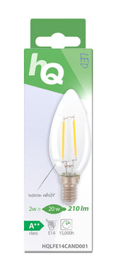 Hq hq hqlfe14cand001 led retro filament lamp e14 kaars 2 w 210 lm 2700 k - afbeelding 4