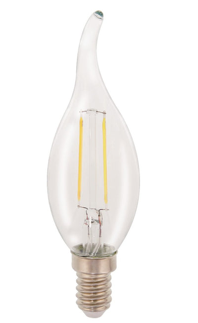 HQ HQ HQLFE14FLTP001 LED Retro Filament Lampe E14 Bougie Bend 2 W 210 LM 2700 K