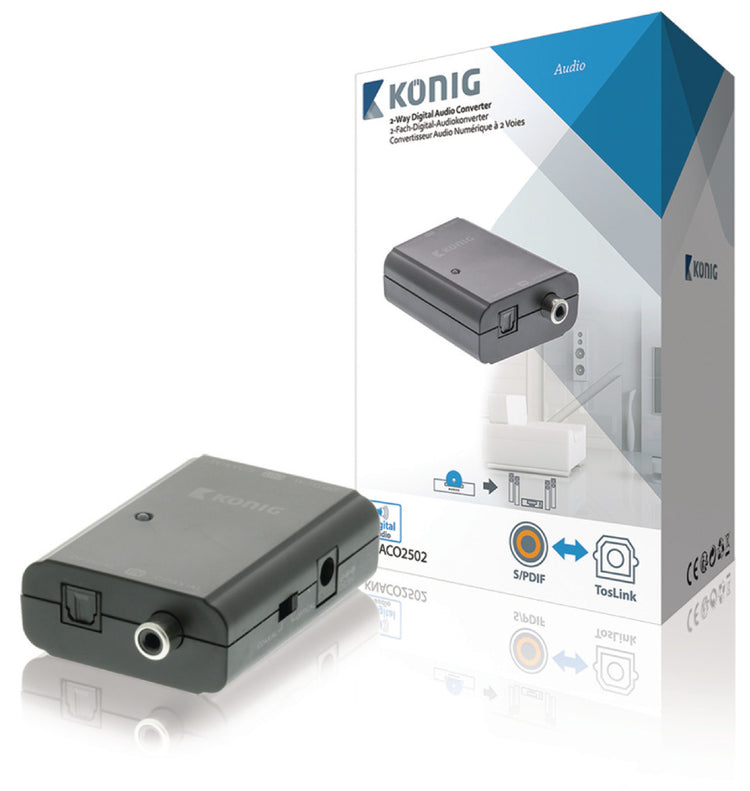 K ouml; nig könig knaco2502 convertisseur audio numérique 1x toslink feme