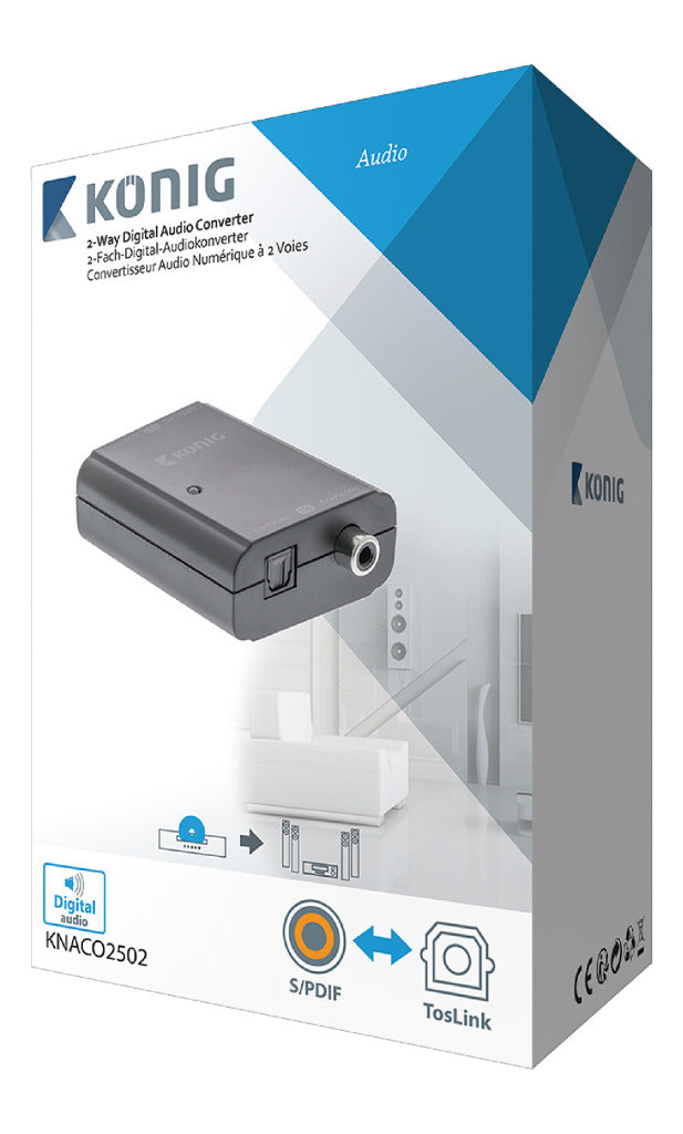 K ouml; nig könig knaco2502 convertisseur audio numérique 1x toslink feme
