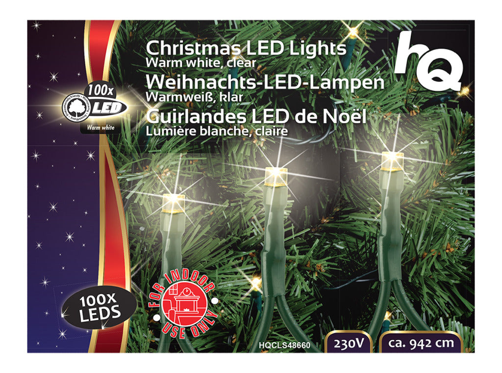 HQ HQ HQCLS48660 Éclairage de Noël 100 LEDS 3W 9.42M blanc chaud à l'intérieur