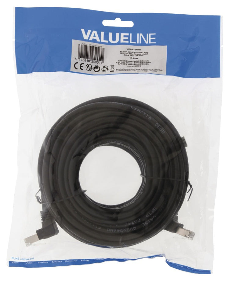 VALUELLINE VALUELINE VLCP85127B100 CAT5E SF UTP Cable Câble RJ45 (8 8) MALE RJ45 (8 8) Mâle de 10,0 m noir