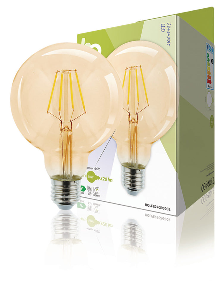 HQ HQ HQLFE27G95002 LED Retro Filament Lampe E27 Dimmable G95 4 W 320 LM 2500 K