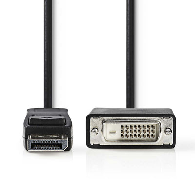 Nedis CCGP37200BK20 DisplayPort DVI Cable Displayport mâle DVI-D 24 + 1 broche mâle 2,0 m noir