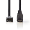 NEDIS CVGP34200BK15 Câble HDMI à haute vitesse avec connecteur HDMI Ethernet Connecteur HDMI Connecteur 90 ° 1,5 m noir