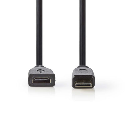 NEDIS CVGP34590BK02 Câble HDMI à haute vitesse avec Ethernet HDMI-MINI-Connector HDMI femelle 0,2 m noir